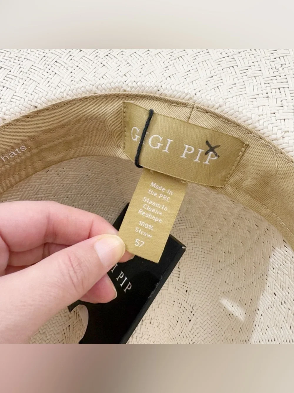 NWT GIGI PIP CARA LOREN PENCIL BRIM STRAW S/M 57 - Picture 11 of 13